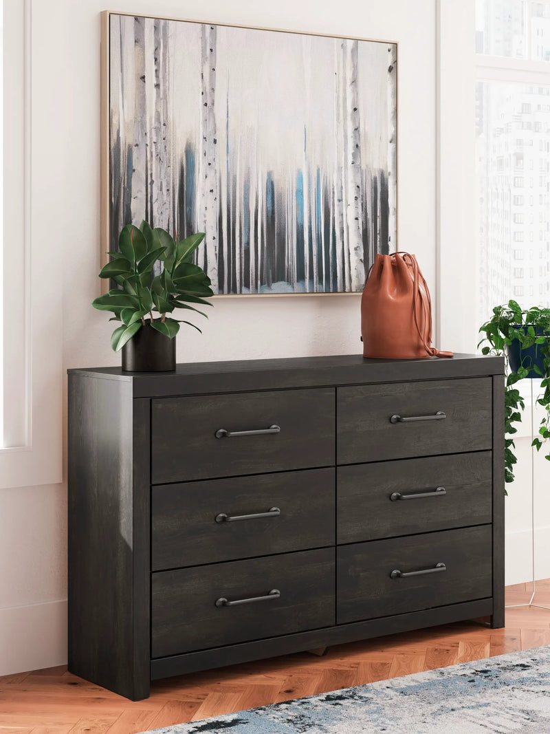 Hollivern - Six Drawer Dresser - Dark Gray by Unique Piece Furniture