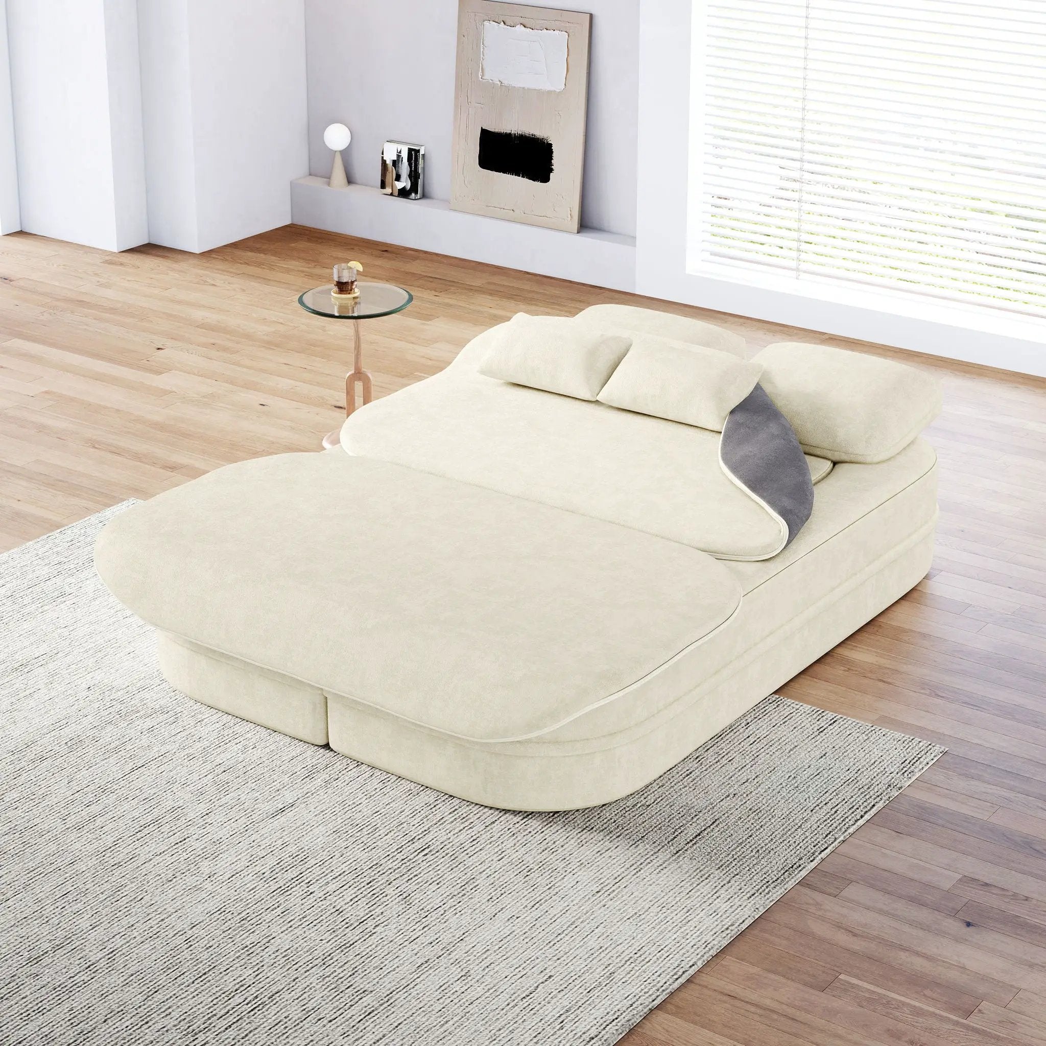 2 In 1 Foldable Sofa Bed With Multi Functional Blanket, Floor Lounge Sofa by HouseOfZazla