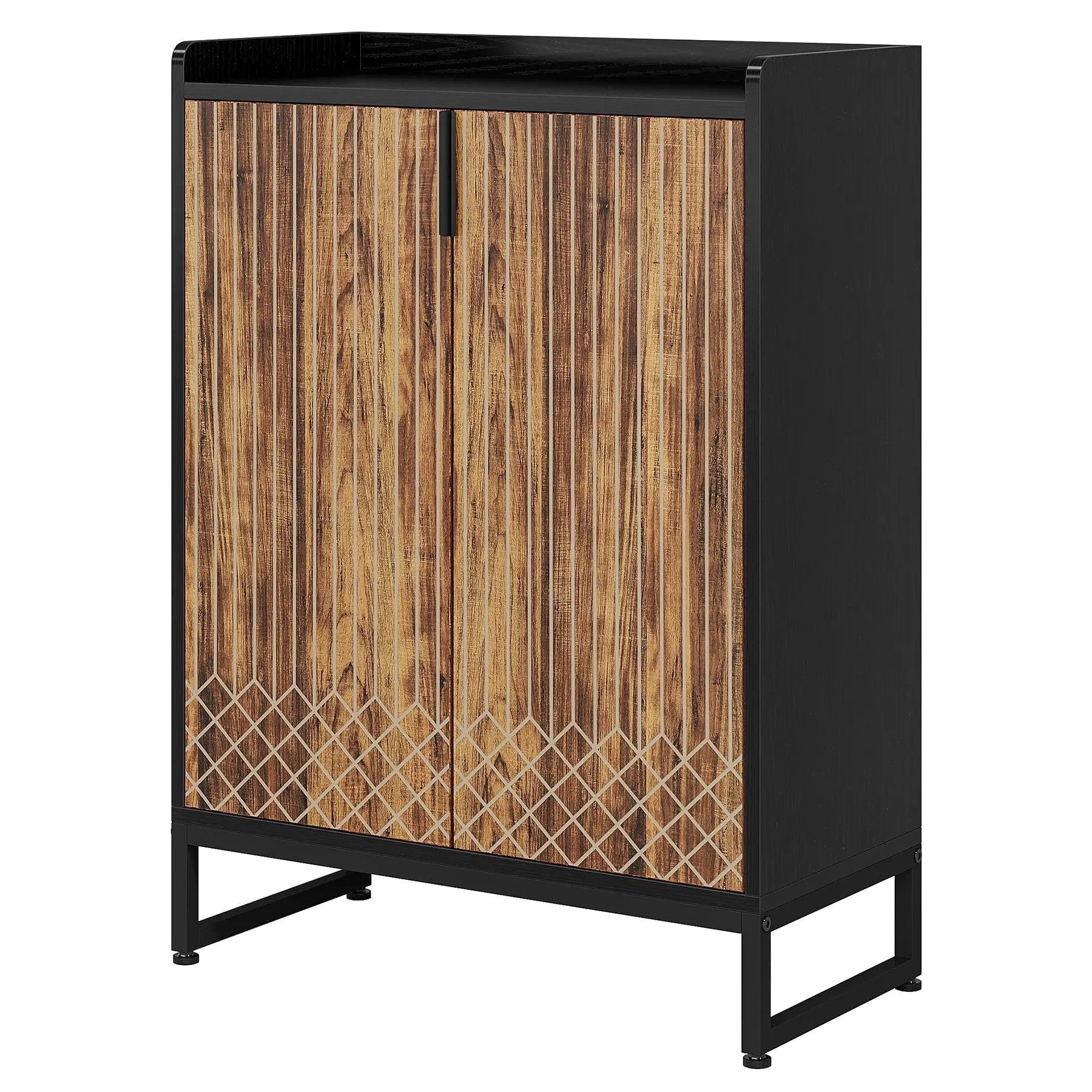 5 Tier Shoe Cabinet With Doors, Compact Entryway Storage Organizer by HouseOfZazla