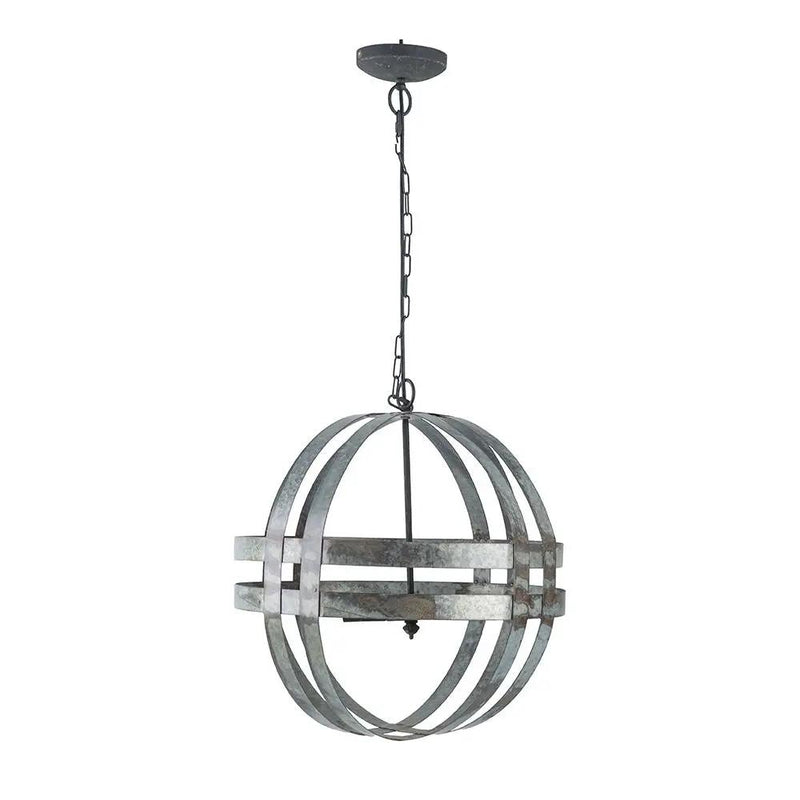 4 Light Galvanized Chandelier, Hanging Light Fixture With Adjustable Chain For Kitchen, Bulb Not Included - Gray by HouseOfZazla