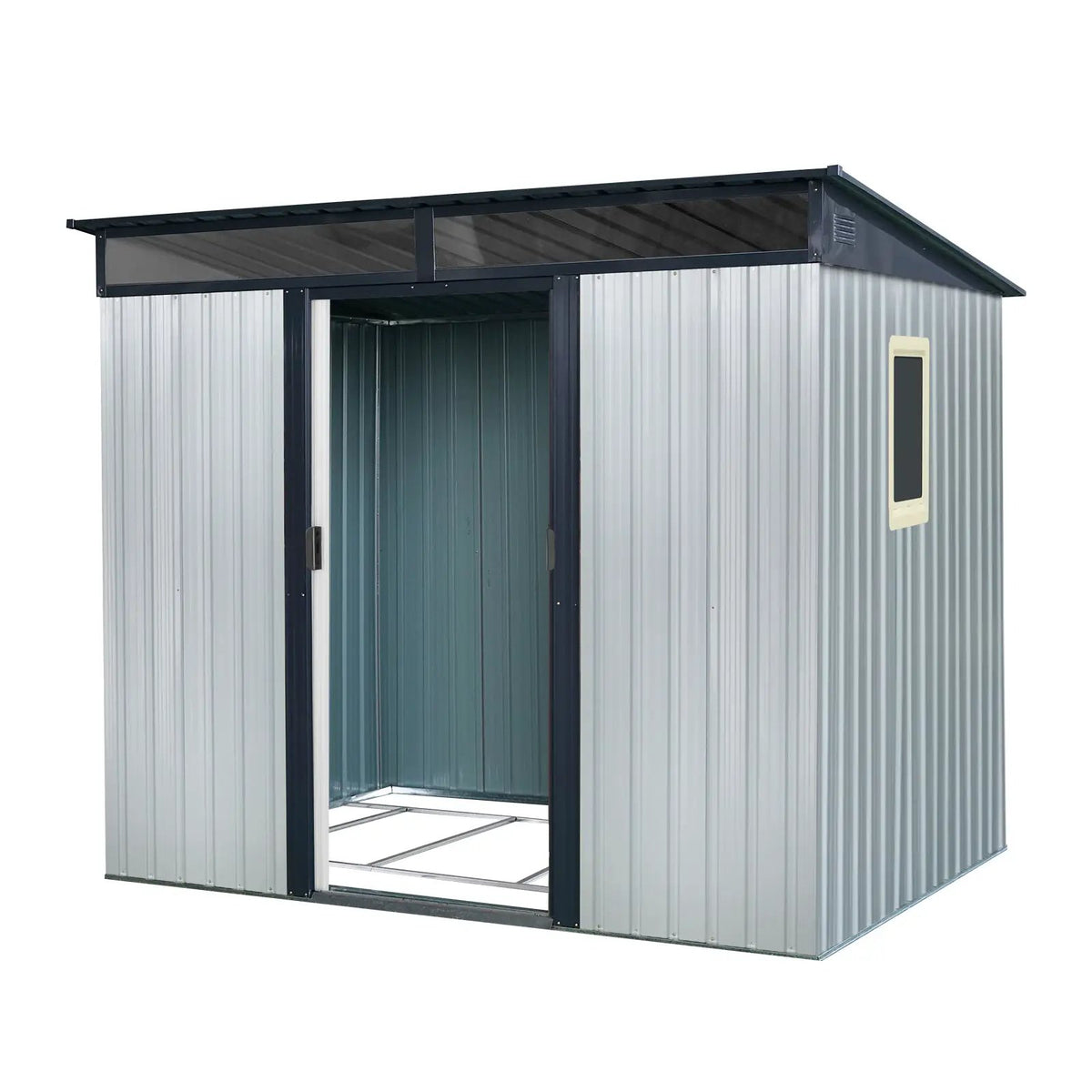 8 ft x 6 ft Outdoor Metal Storage Shed with Window by HouseOfZazla