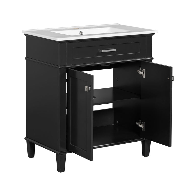 Bathroom Vanity With Ceramic Basin, Soft Close Door And Adjustable Shelves by HouseOfZazla