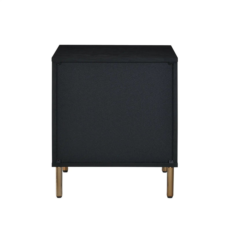 Myles - Nightstand - Black / Gold / Silver by Unique Piece Furniture