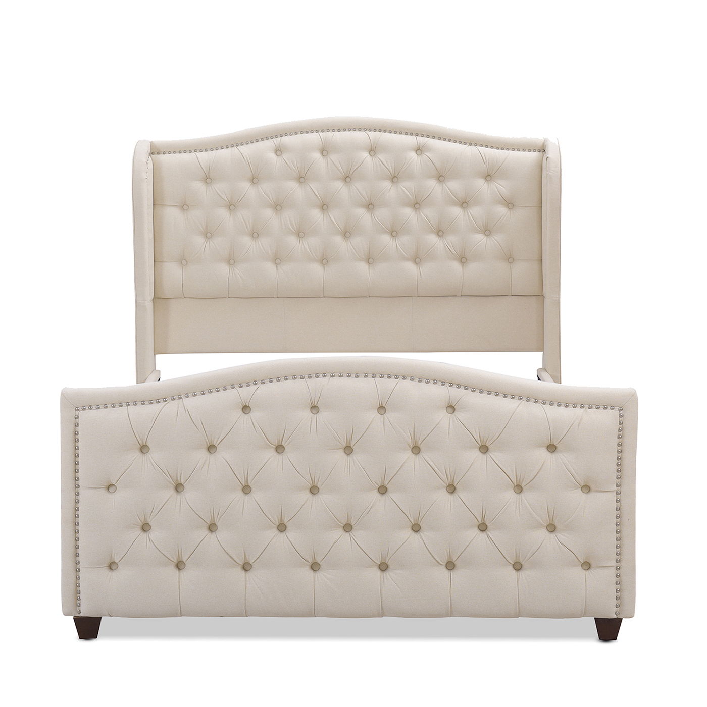 Marcella - Upholstered Shelter Headboard Bed Set by HouseOfZazla
