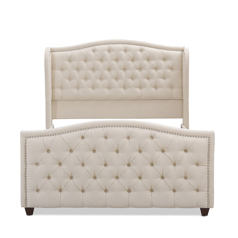 Marcella - Upholstered Shelter Headboard Bed Set by HouseOfZazla