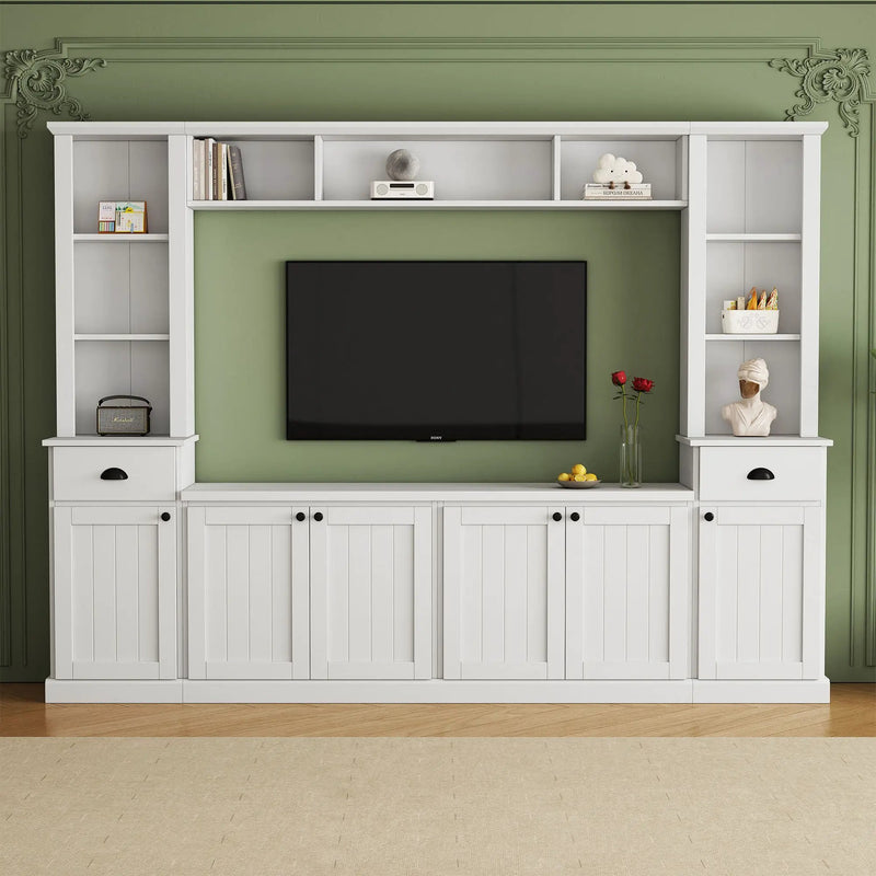 Minimalist Entertainment Wall Unit Set With Bridge For TVs Up To 75" by HouseOfZazla