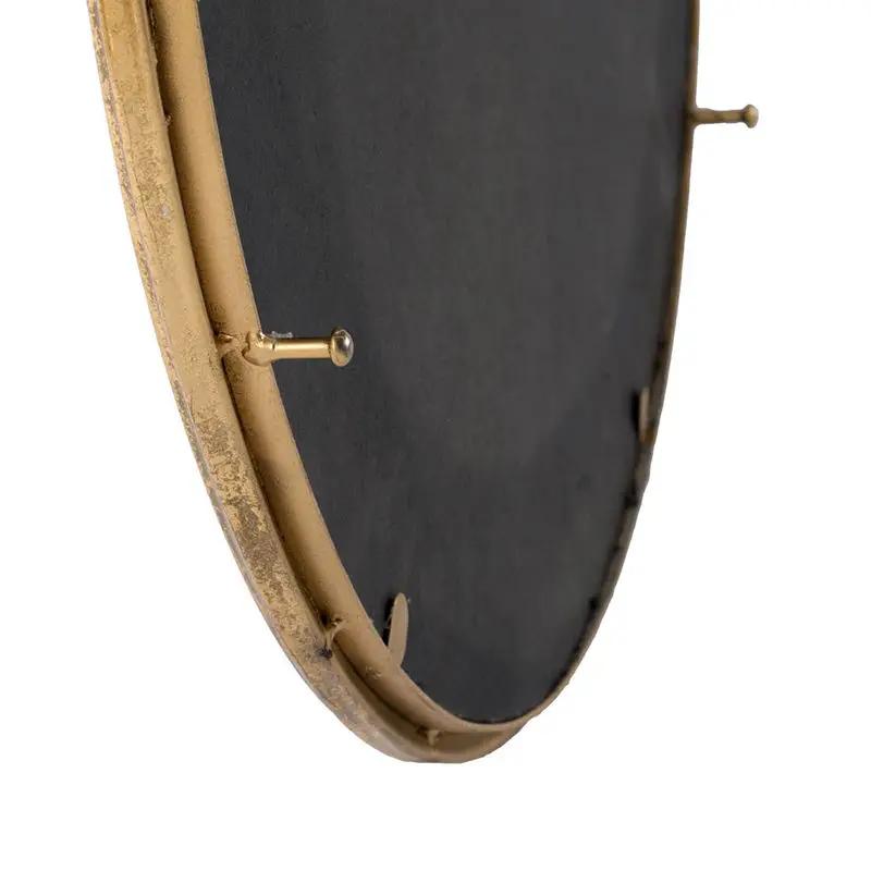 Circle Wall Mirror With Iron Frame, Accent Mirror For Living Room by Unique Piece Furniture