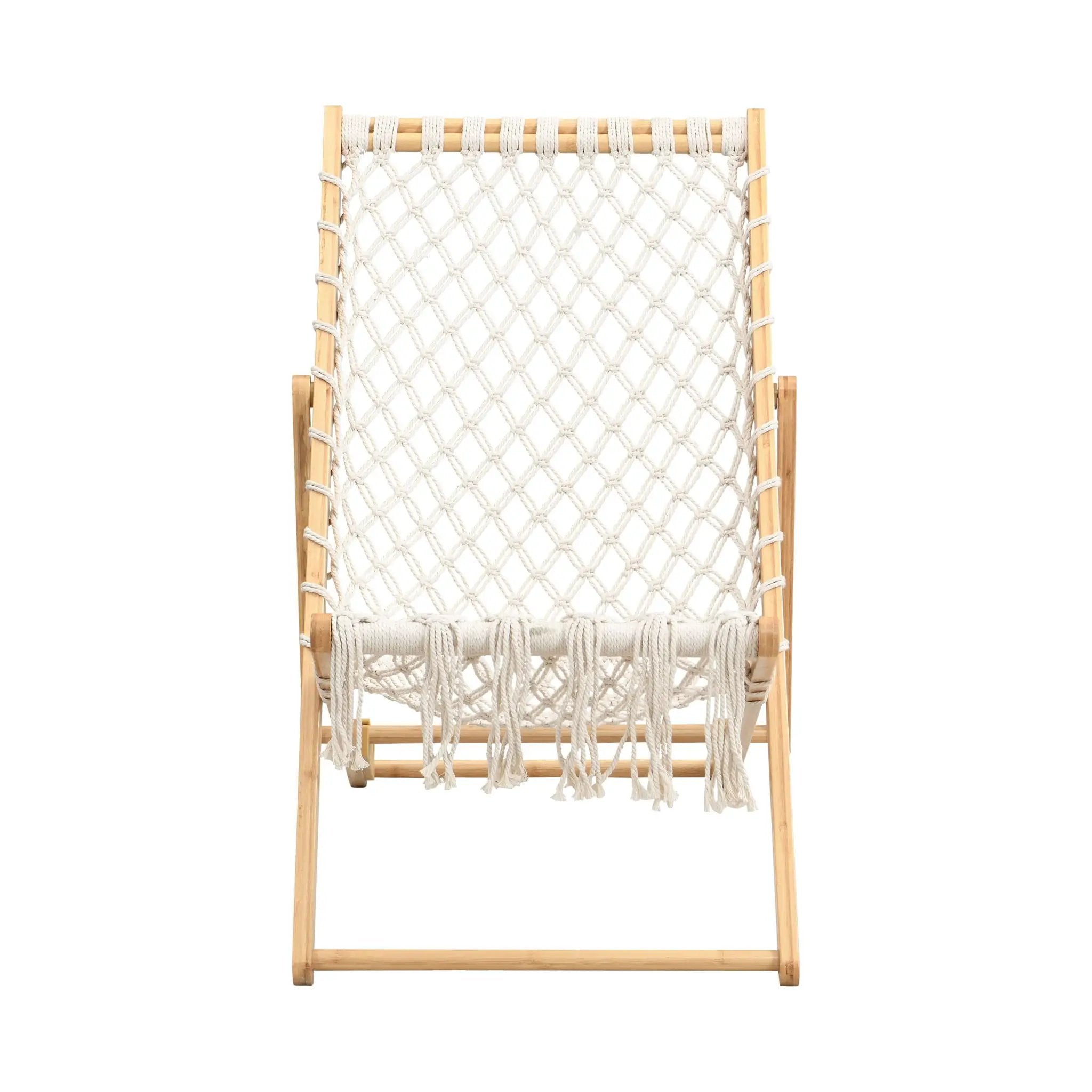Bamboo Weaving Chair Set With Handwoven Rope For Patio And Living Spaces - Natural by HouseOfZazla