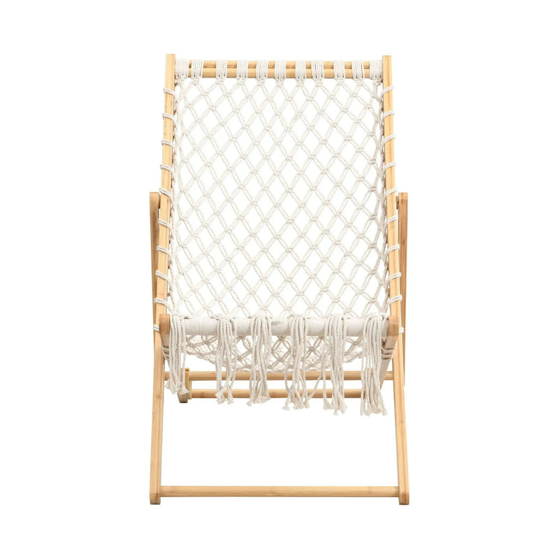 Bamboo Weaving Chair Set With Handwoven Rope For Patio And Living Spaces - Natural by HouseOfZazla