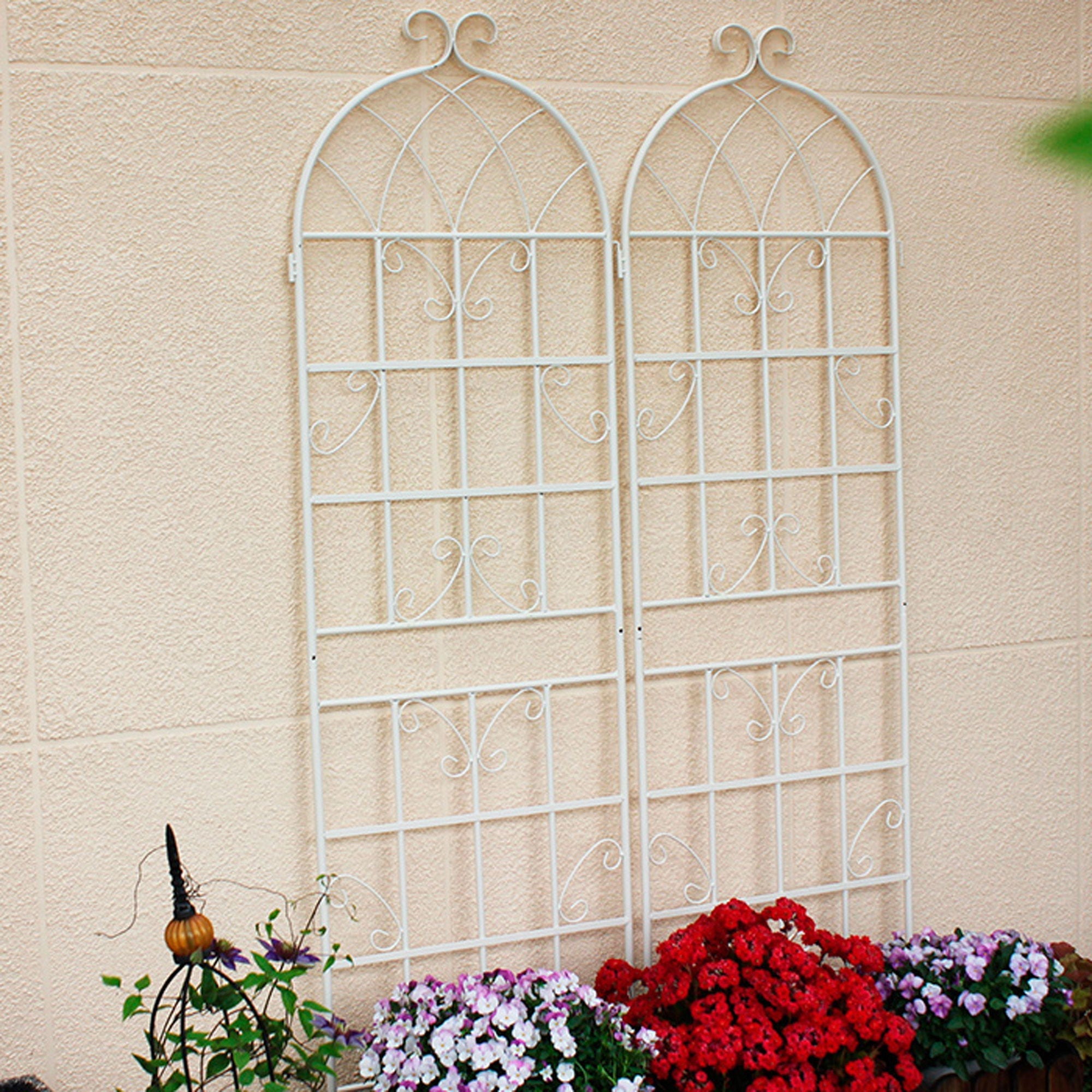 Metal Garden Rustproof Trellis For Climbing Plants Outdoor Flower Support by HouseOfZazla