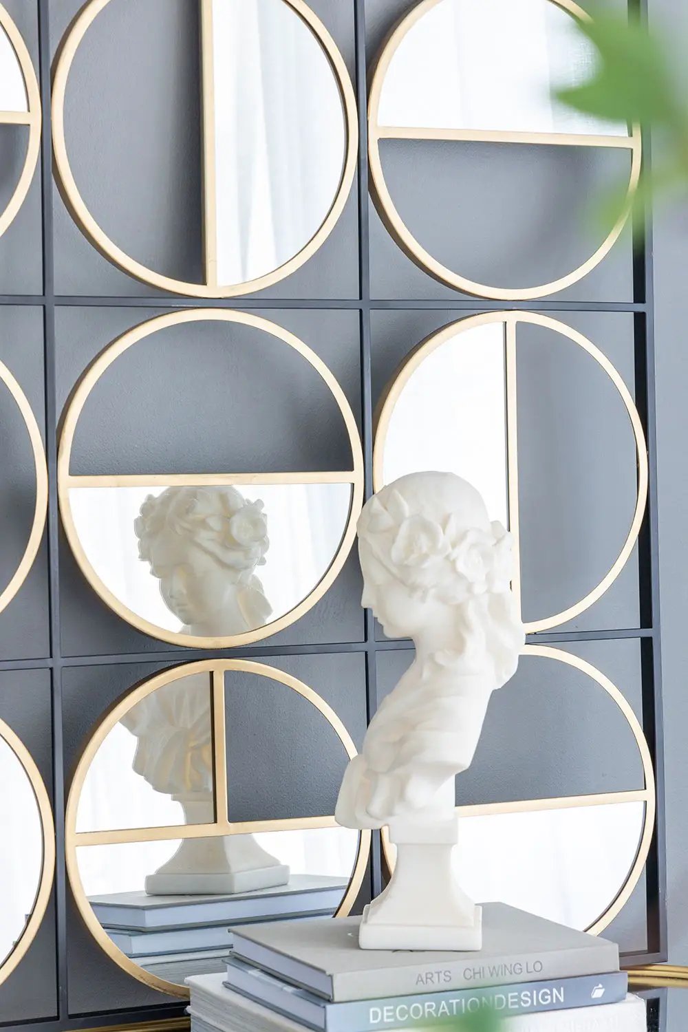 Eclectic Styling Metal Beaded Wall Mirror With Contemporary Design For Bedroom, Liveroom & Entryway by Unique Piece Furniture