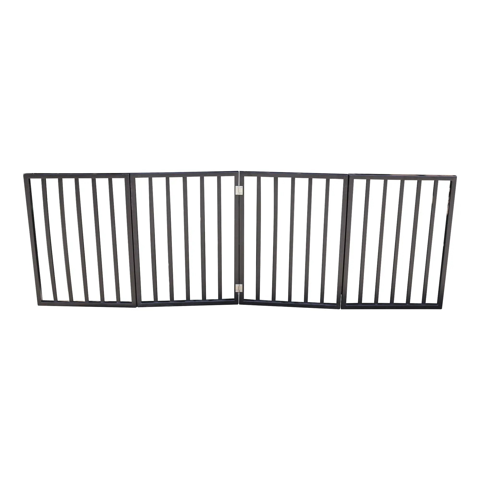 Pet Gate Dog Gate For Doorways, Stairs Or House Freestanding, Folding - Dark Brown by HouseOfZazla