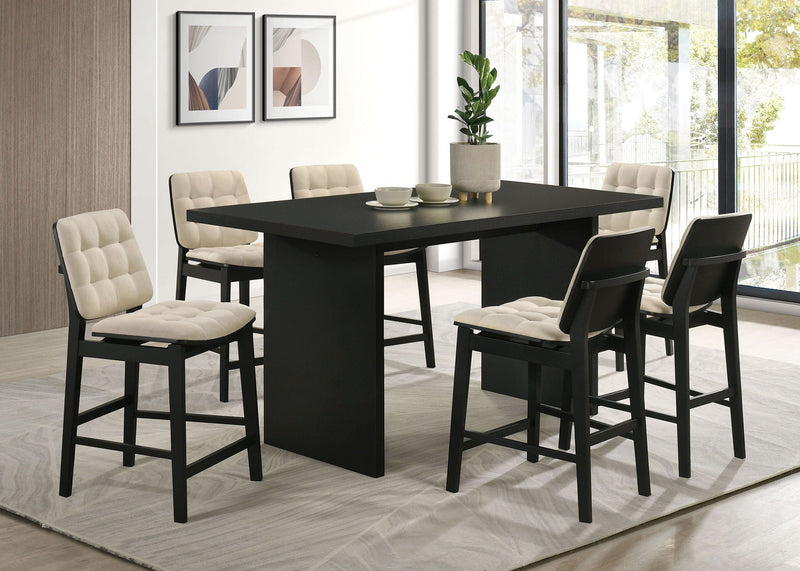 Decker 7-piece 70-inch Rectangular Counter Height Dining Set Cream and Black by Unique Piece Furniture