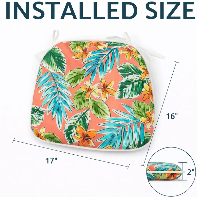 Outdoor Patio Chair Cushions, Water-Repellent U-Shape Thick Foam Seat Cushions (Set of 4) by HouseOfZazla