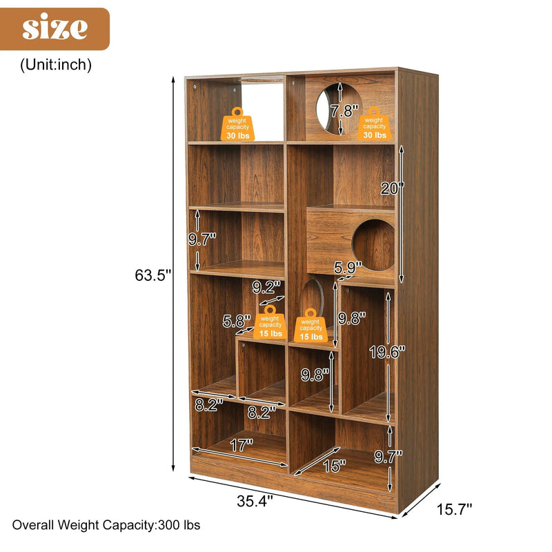 Modern 2 in 1 Wood Bookshelf Cat House by HouseOfZazla