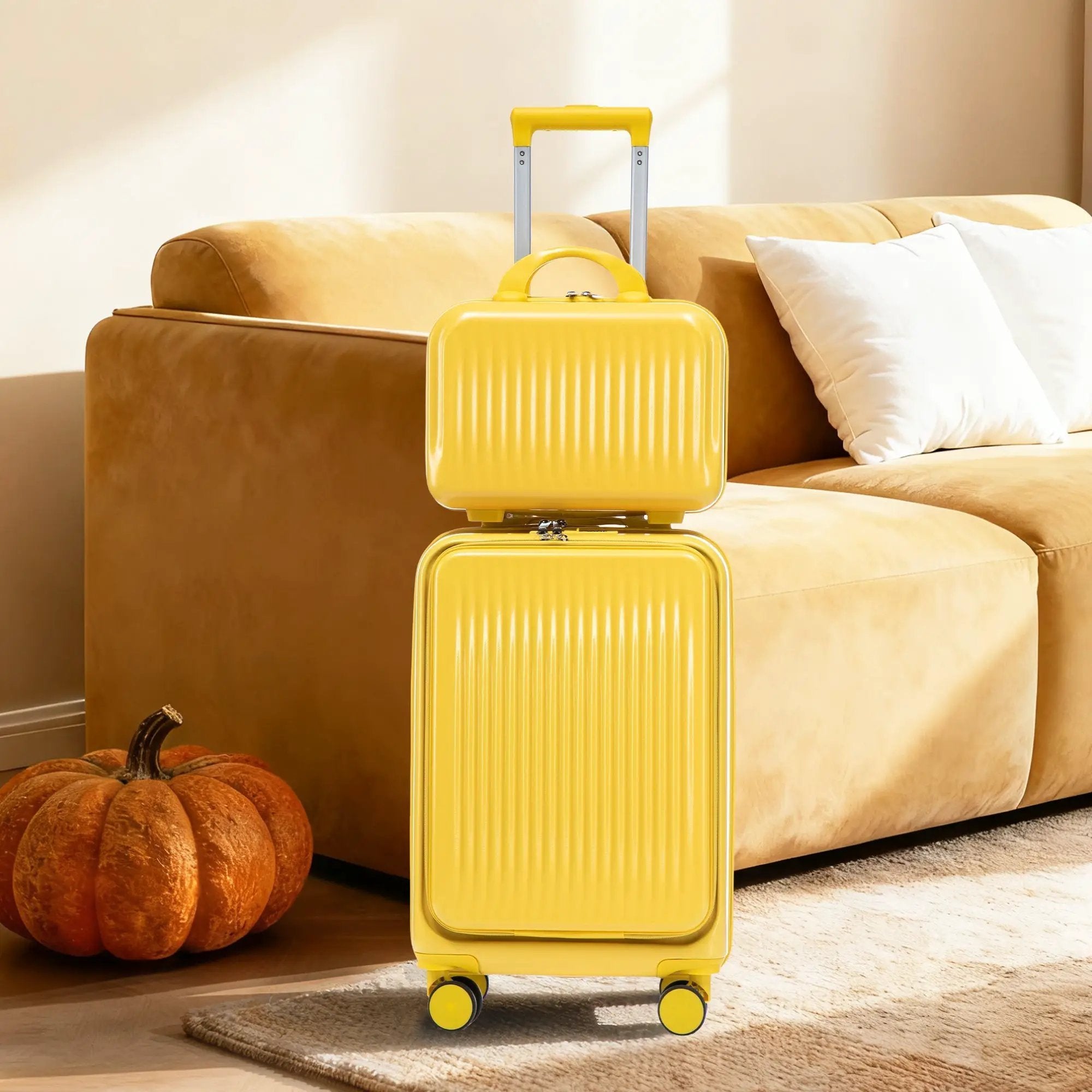 14'/20' 2-Piece ABS Spinner Wheel Luggage Set with Combination Lock by HouseOfZazla