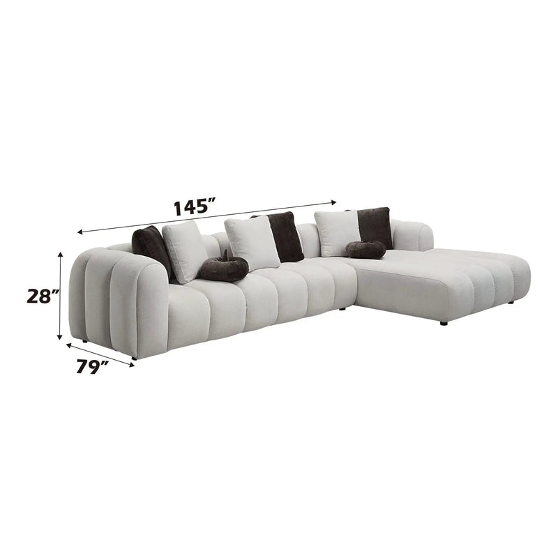 Manilla - Sectional Sofa With Chair - Ivory White by Unique Piece Furniture