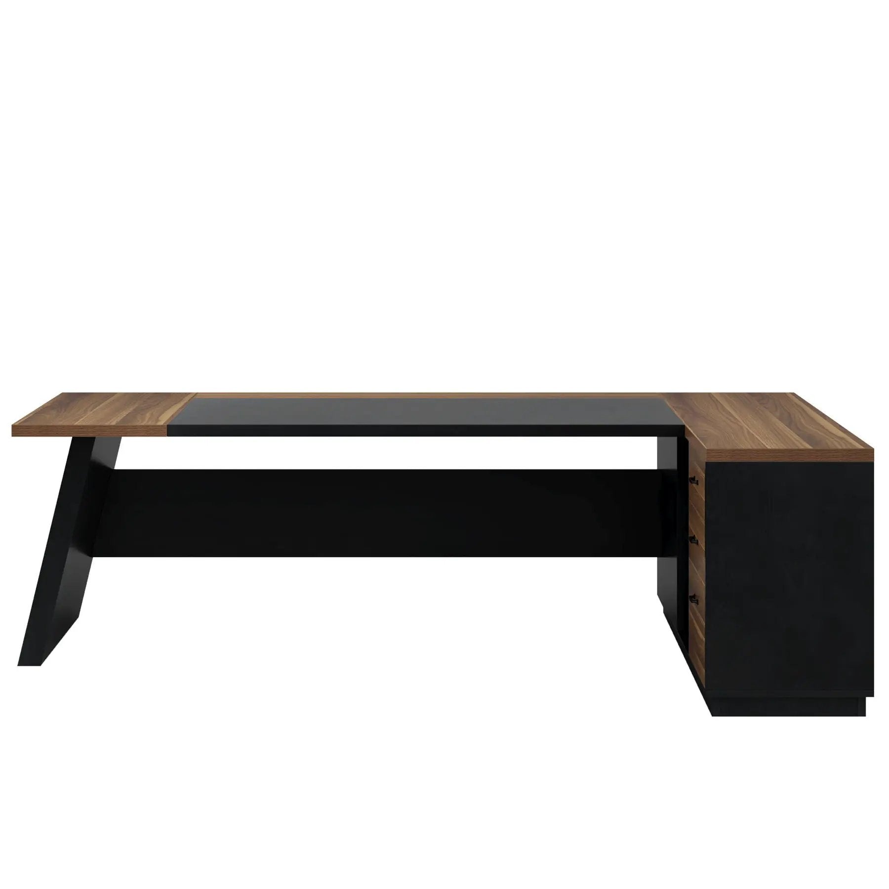 L-Shaped Executive Desk With File Cabinet & Drawers by HouseOfZazla