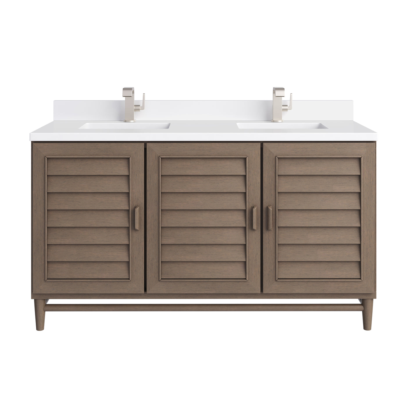 James Martin Portland 60" Double Bathroom Vanity, Whitewashed Walnut, view 39