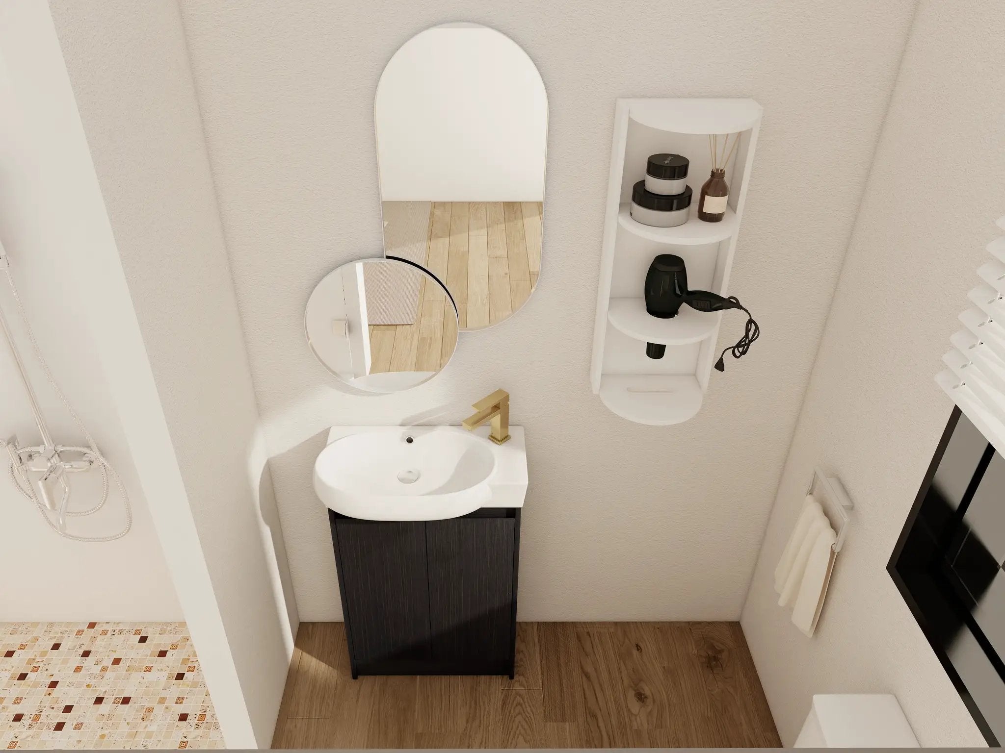 23" Freestanding Bathroom Vanity with Sink and Storage Rack by HouseOfZazla