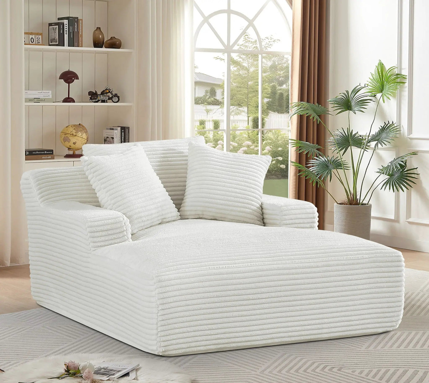 Cloudline - Oversized Chaise Lounge, Modern Comfy Couch With Full Foam Cushioning, Cozy Sleeper Sofabed by Unique Piece Furniture