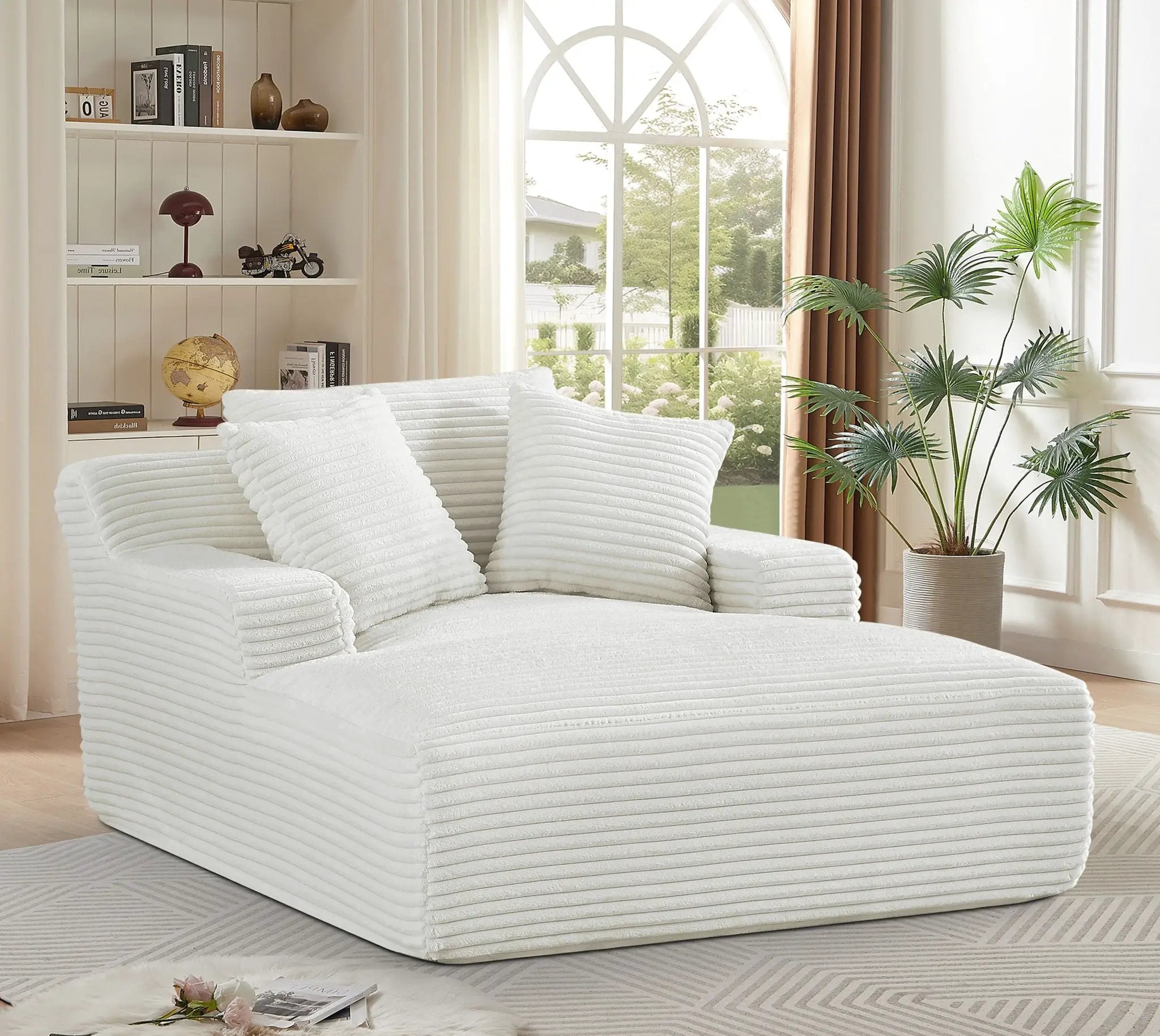 Cloudline - Oversized Chaise Lounge, Modern Comfy Couch With Full Foam Cushioning, Cozy Sleeper Sofabed by HouseOfZazla