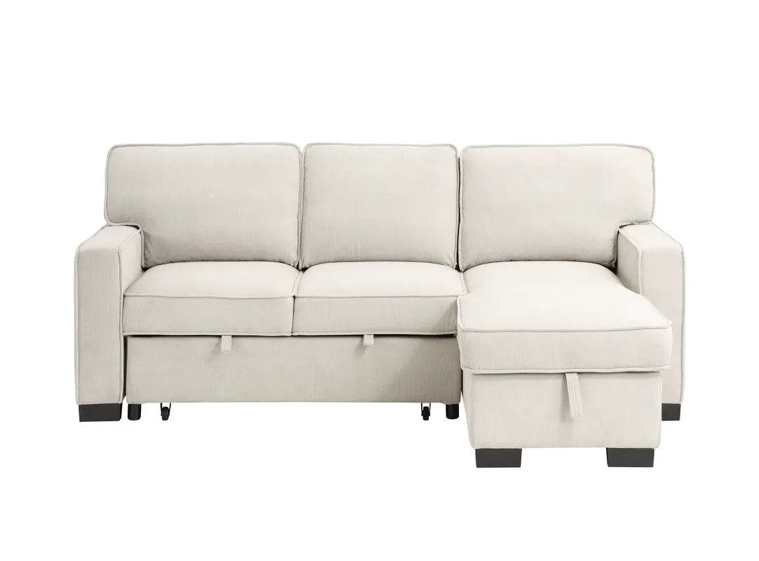 Estelle - Fabric Reversible Sleeper Sectional With Storage Chaise Drop-Down Table 2 Cup Holders And 2 USB Ports by Unique Piece Furniture