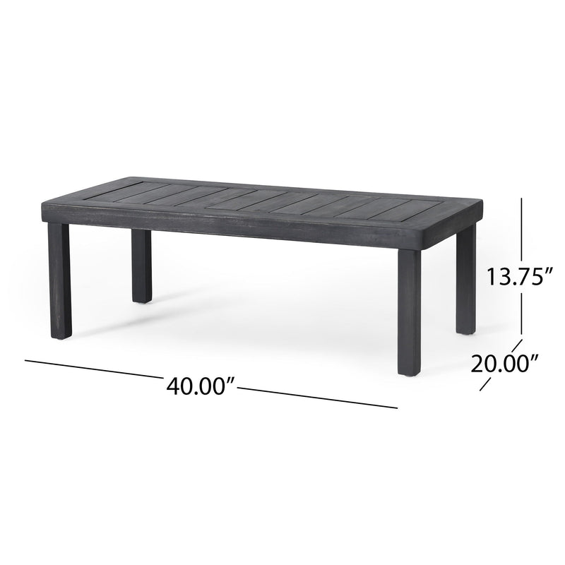 Acacia Wood Loveseat And Coffee Table Set With Cushions by HouseOfZazla
