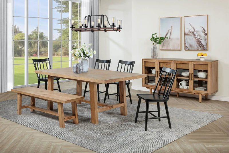 Middleton 60-inch Wood Backless Dining Bench Natural Brown by Unique Piece Furniture