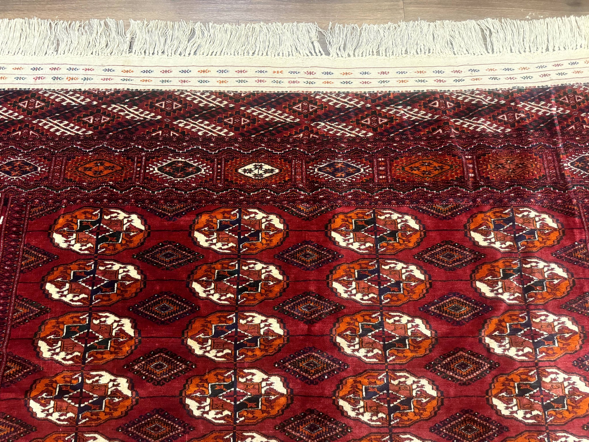 Persian Turkoman Rug 7x9, Red Tribal Carpet by Jewel Rugs