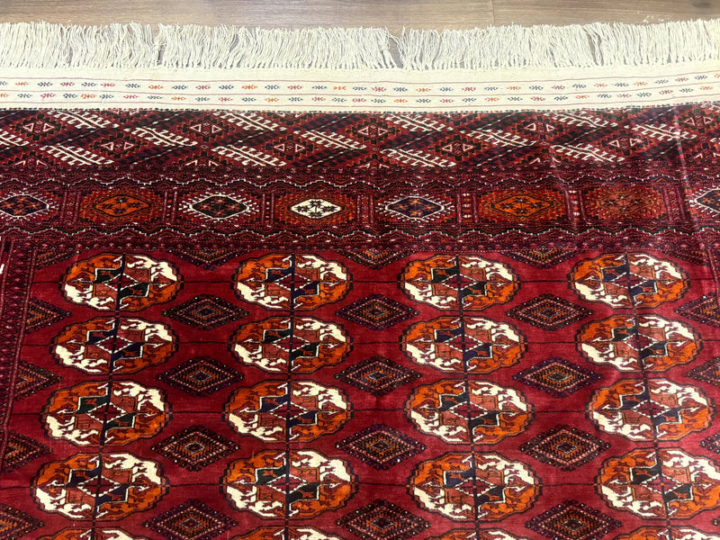 Persian Turkoman Rug 7x9, Red Tribal Carpet by Jewel Rugs
