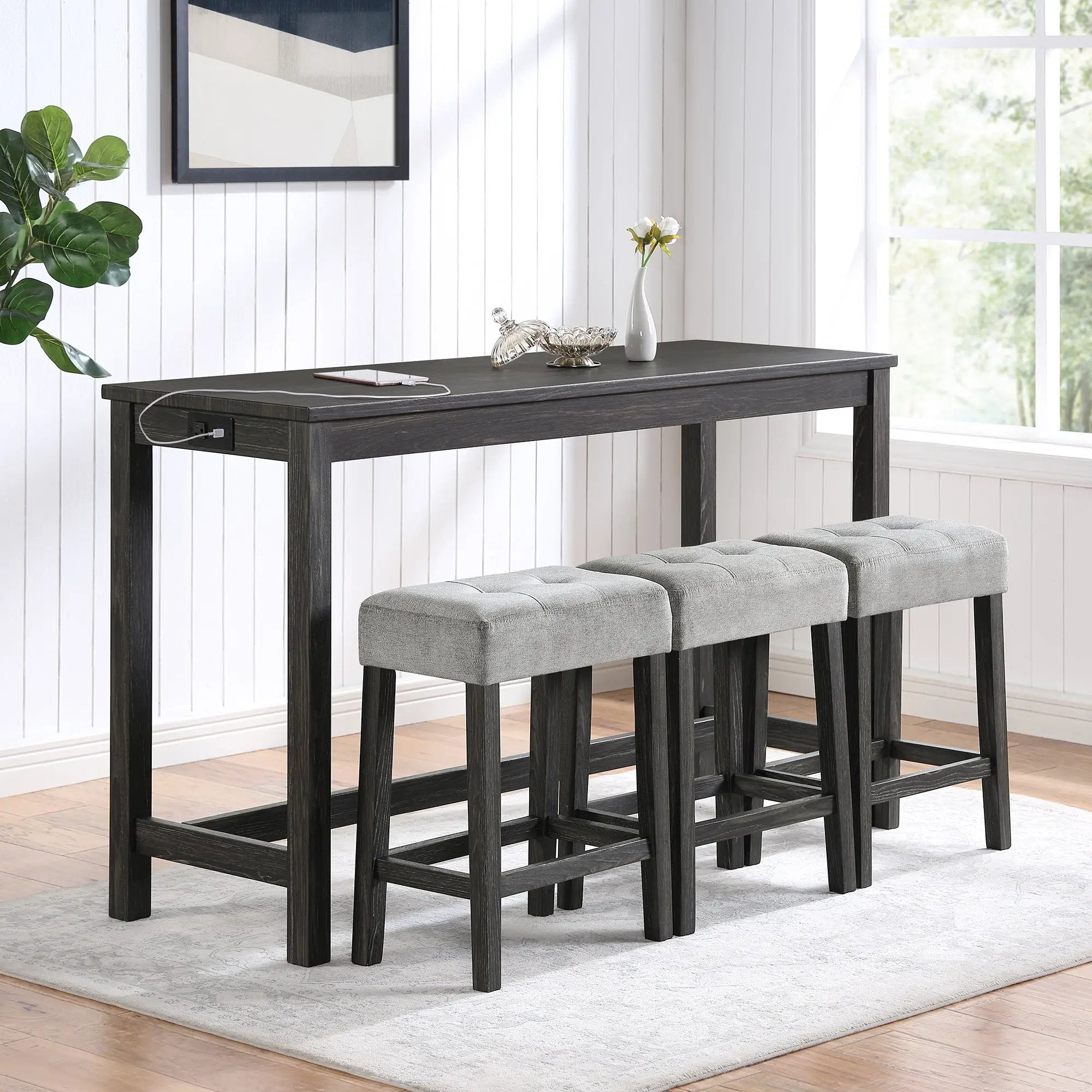 Bar Table Set with Power Outlet by HouseOfZazla