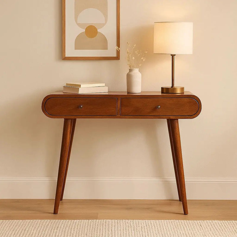 Solid Wood Curved Edge Console Table by HouseOfZazla