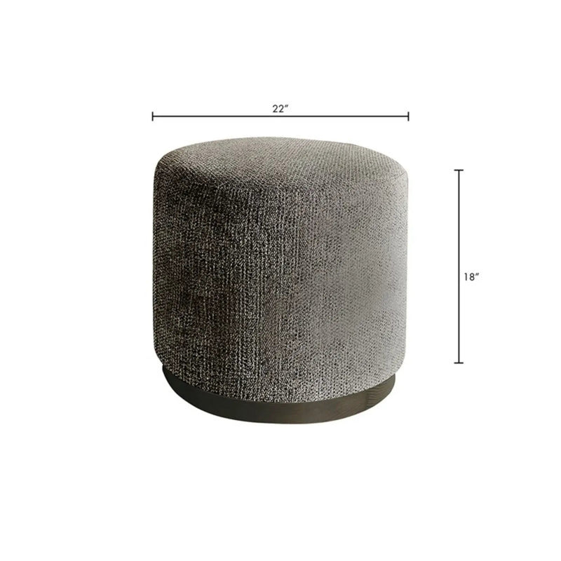Oval Accent Ottoman - Brown by HouseOfZazla