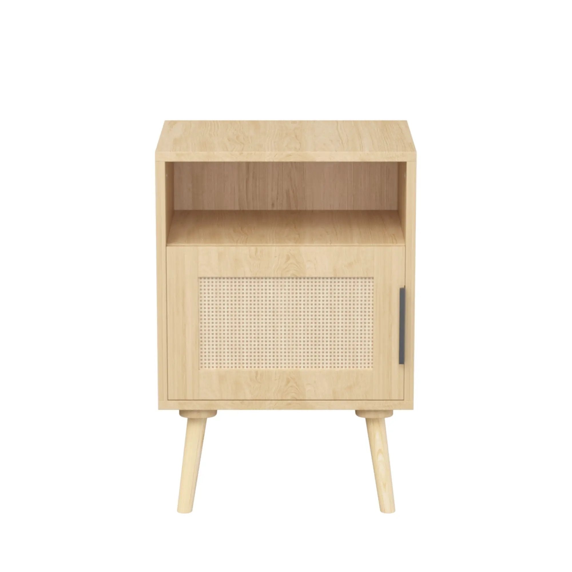 Nightstand, Side Table With Door And Open Shelf For Bedroom - Oak by Unique Piece Furniture