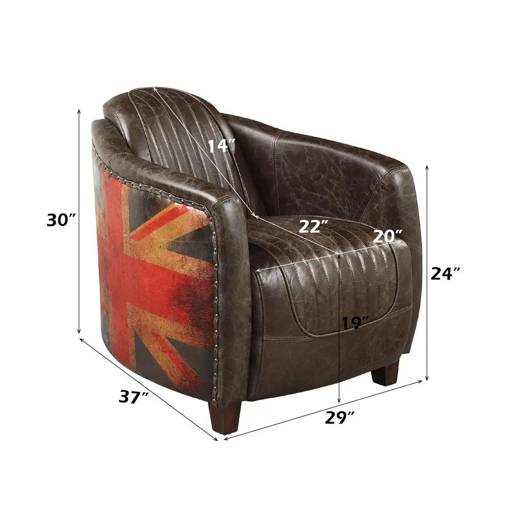 Brancaster - Chair - Antique Slate Top Grain Leather by Unique Piece Furniture