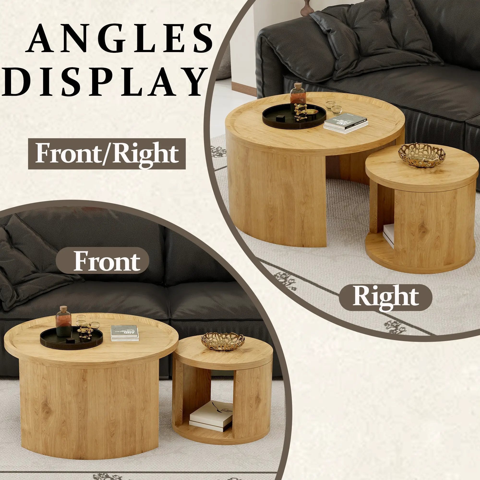 Round Nesting Coffee Table Set of 2 by HouseOfZazla
