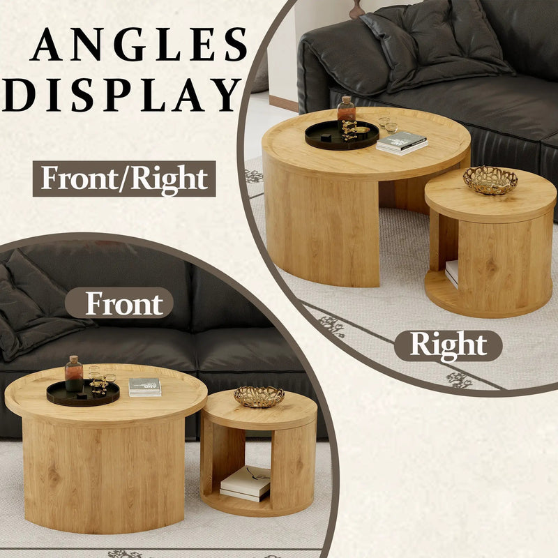 Round Nesting Coffee Table Set of 2 by HouseOfZazla