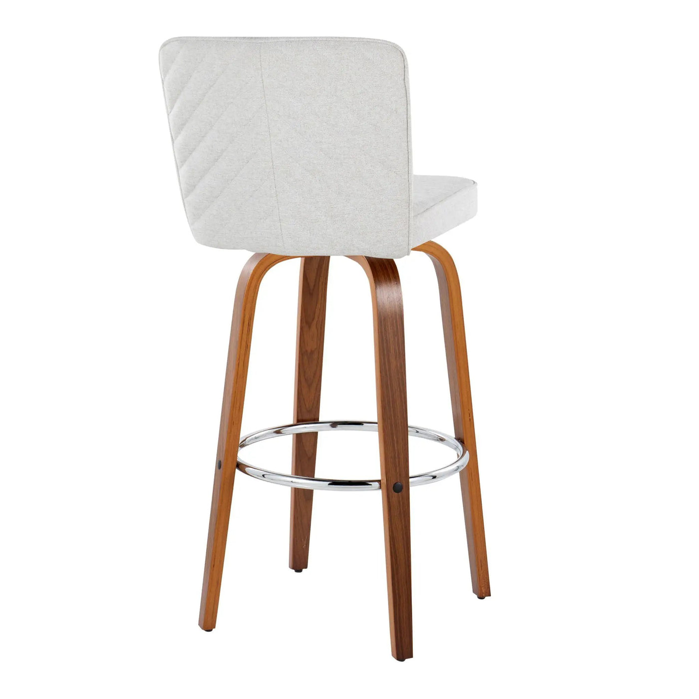 Henry - Contemporary Fixed Height Barstool With Swivel With Round Footrest (Set of 2) by HouseOfZazla