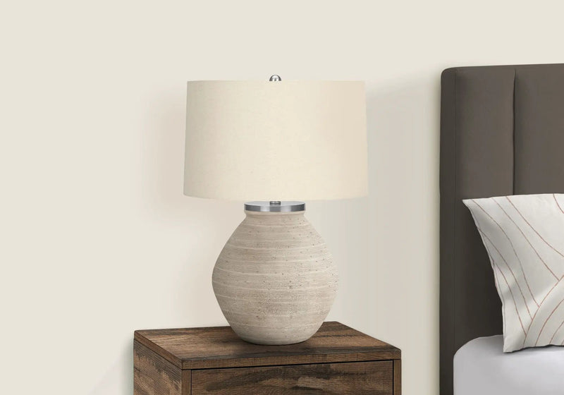Lighting, Table Lamp, Concrete, Resin, Contemporary - Cream by Unique Piece Furniture