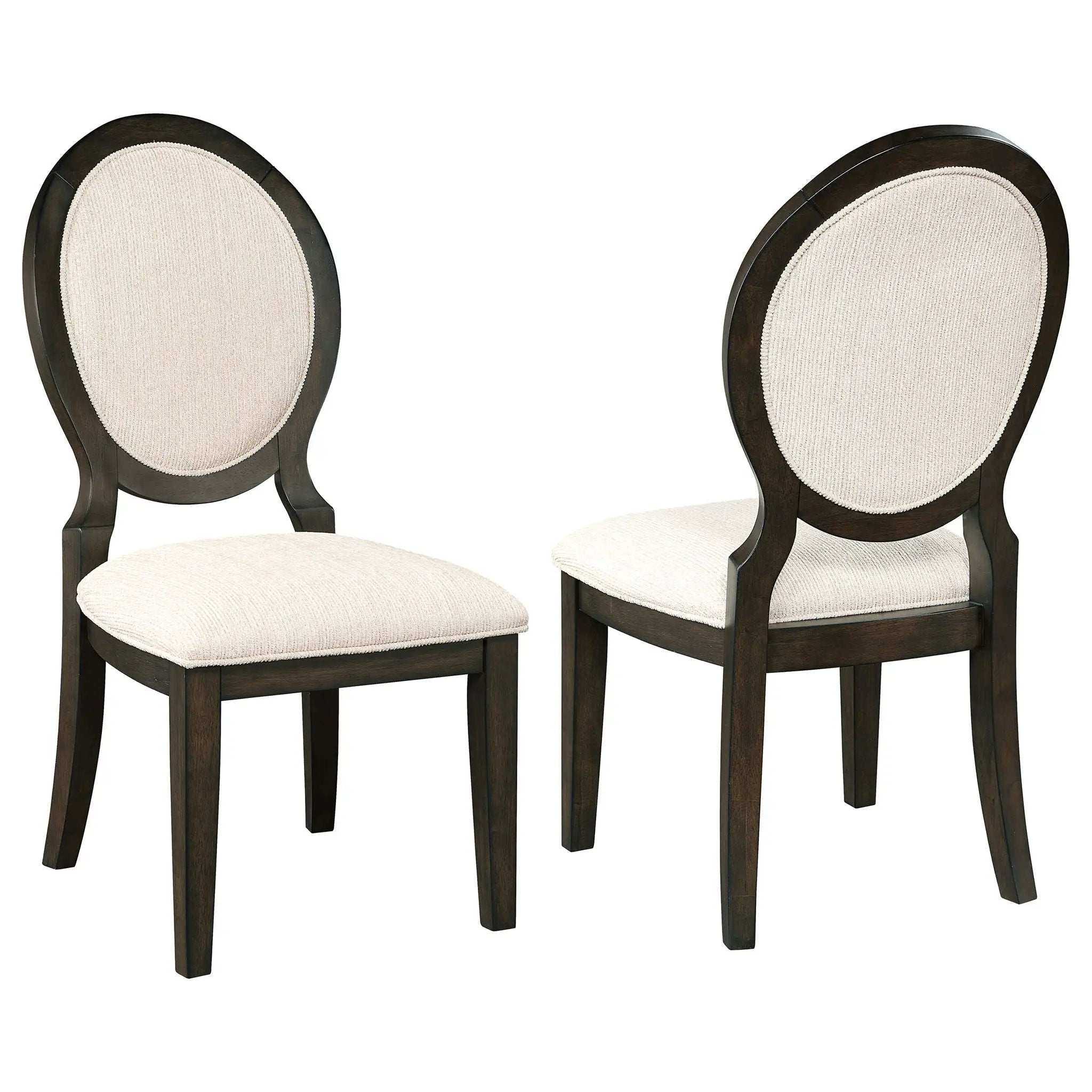 Twyla Oval Back Dining Side Chair Dark Cocoa (Set of 2) by Unique Piece Furniture