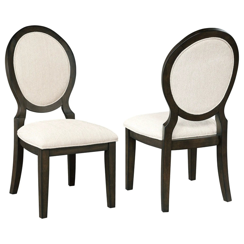Twyla Oval Back Dining Side Chair Dark Cocoa (Set of 2) by Unique Piece Furniture