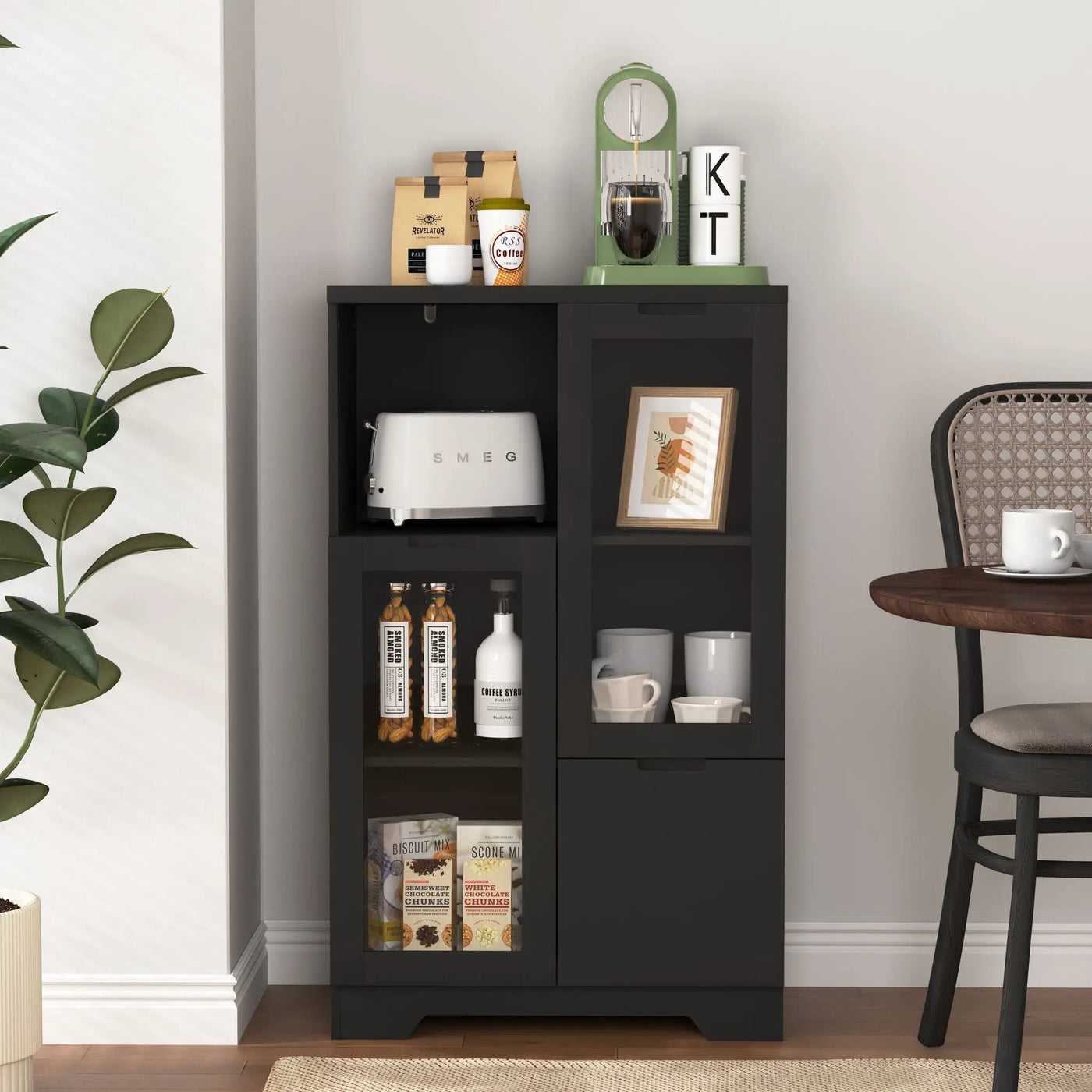 Modern Cabinet With Glass Doors And Drawer by Unique Piece Furniture