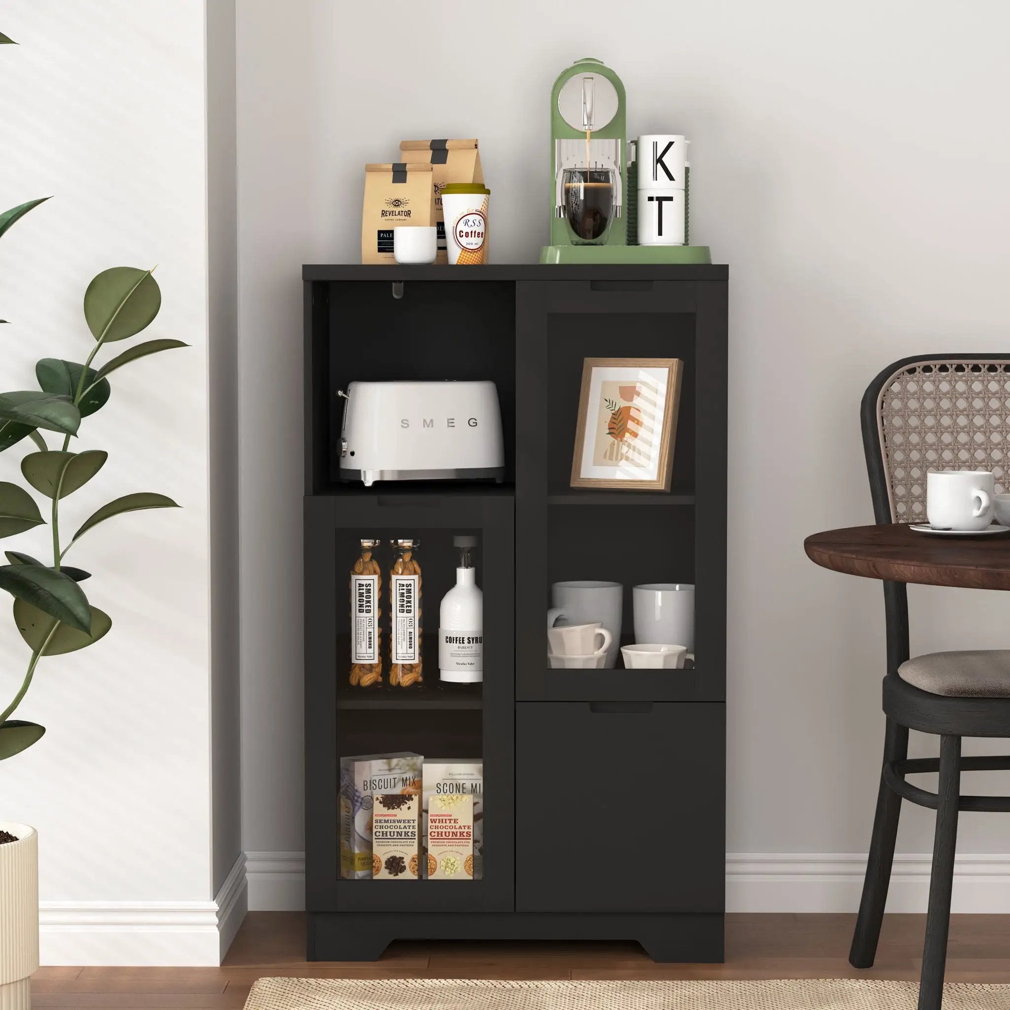 Modern Cabinet With Glass Doors And Drawer by Unique Piece Furniture