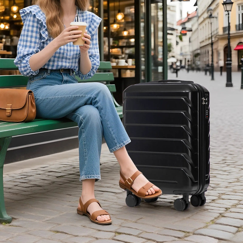 14'/20' 2-Piece ABS Spinner Wheel Luggage Set with Combination Lock by HouseOfZazla