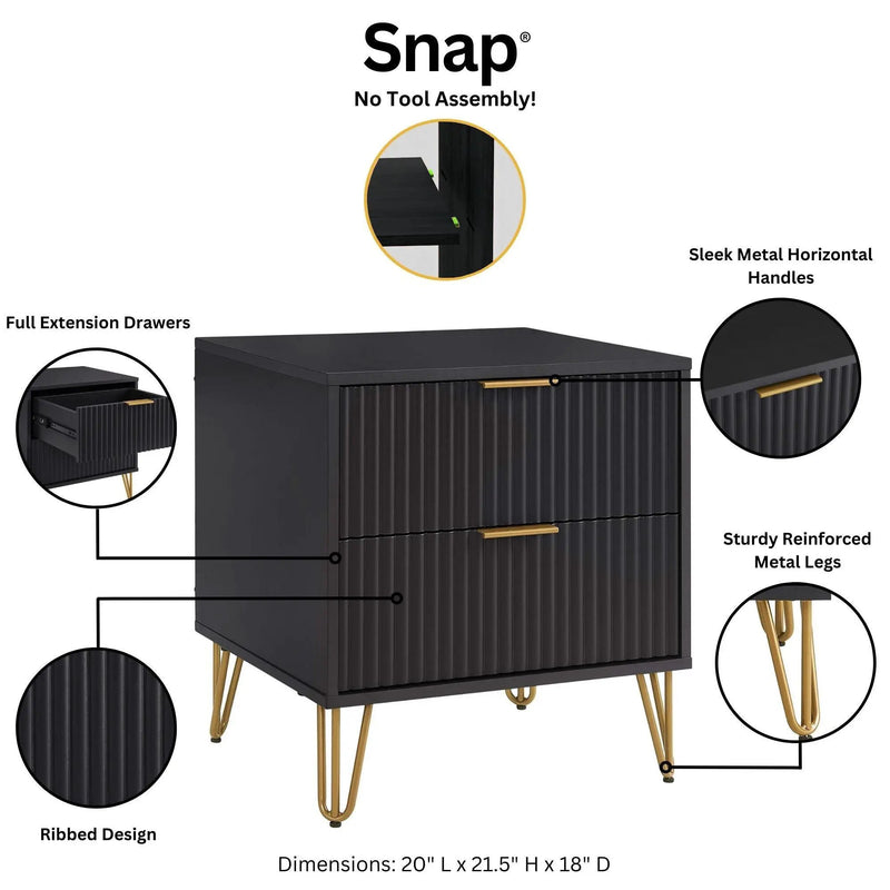 Dumbo - Nightstand With 2 Drawers by HouseOfZazla