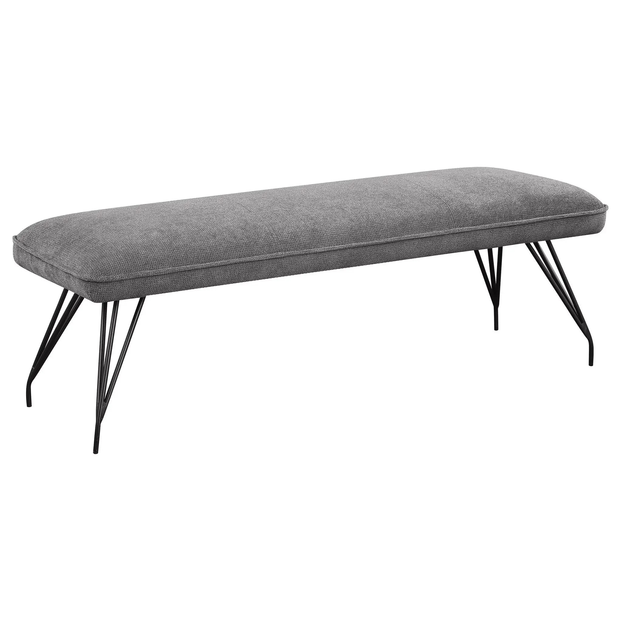 Dodson Fabric Upholstered Dining Bench Grey by Unique Piece Furniture