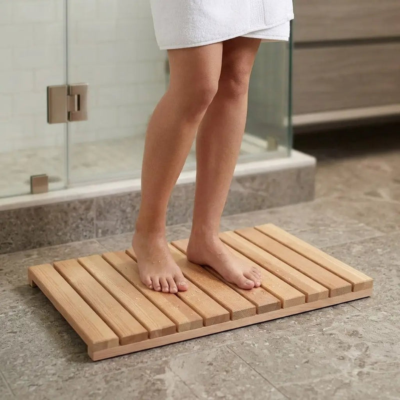 Cedar Wood Shower Mat - Non-Slip Slatted Bath Mat by HouseOfZazla