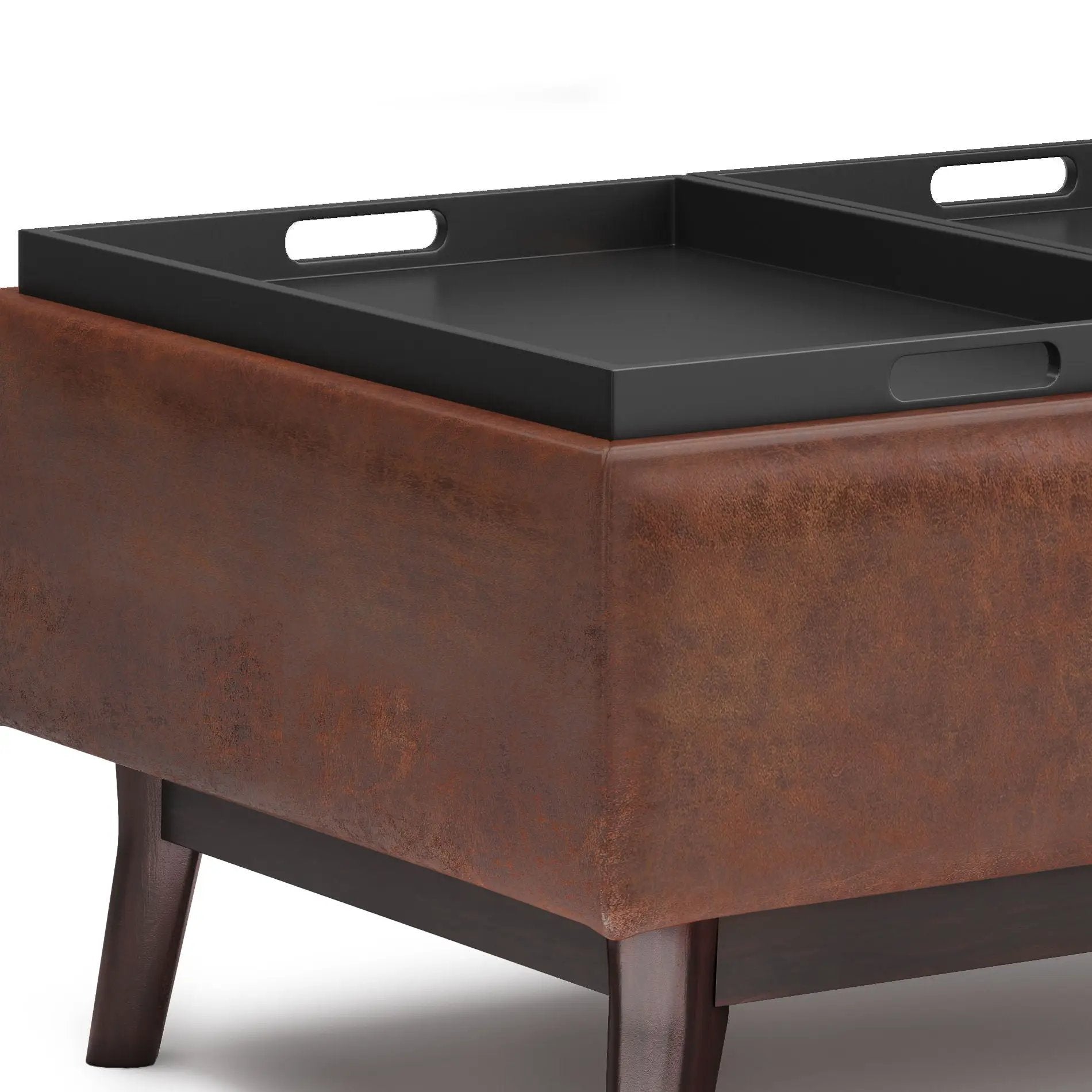 Owen - Tray Top Small Coffee Table Upholstered Storage Ottoman by Unique Piece Furniture