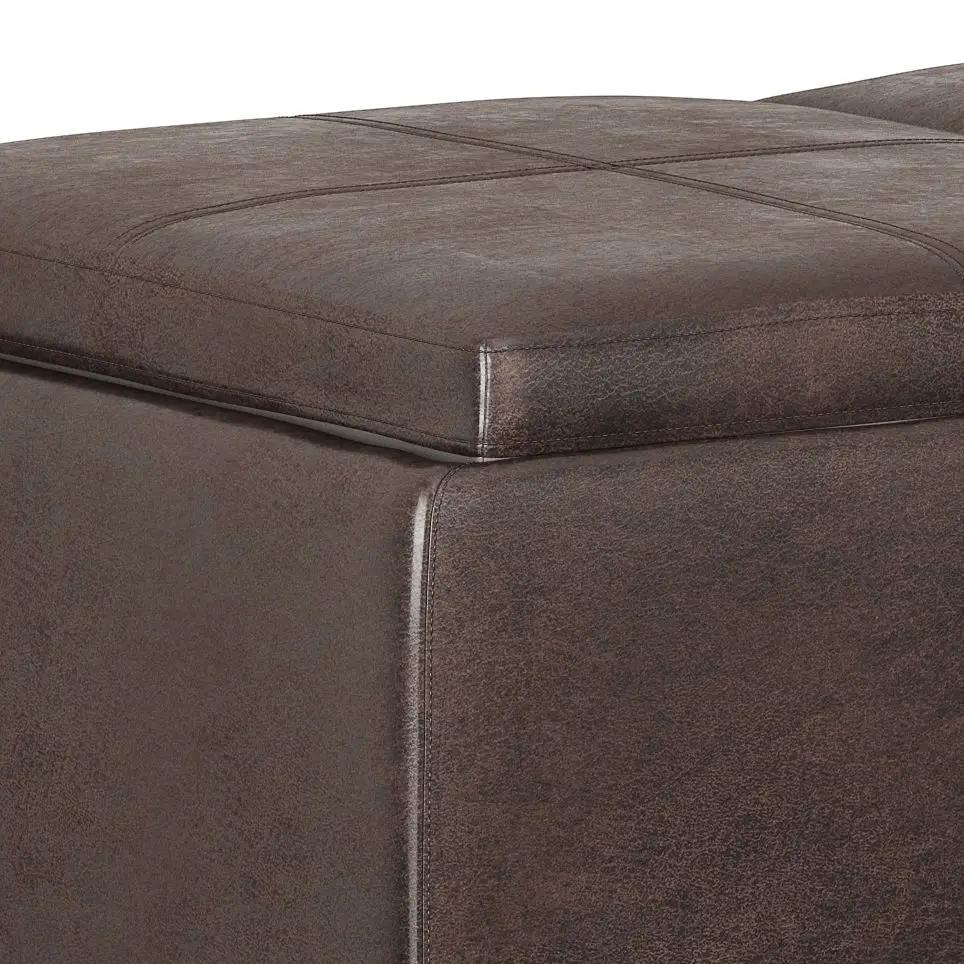 Avalon - Storage Ottoman - Distressed Brown by Unique Piece Furniture